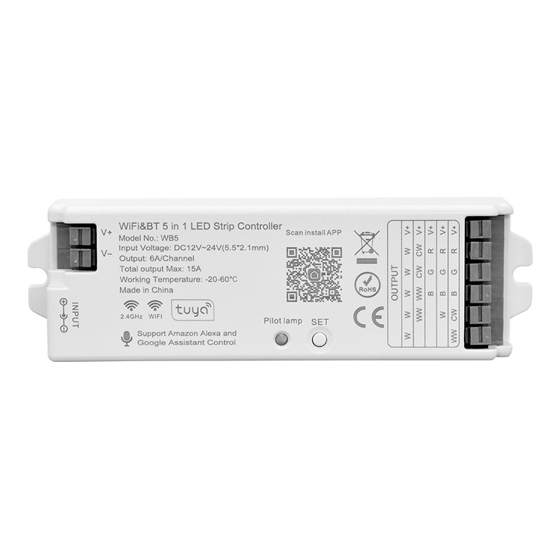 WB5 WIFI & Bluetooth 5in1 Tuya LED Controller WB5 WIFI & Bluetooth 5in1 Tuya LED Controller